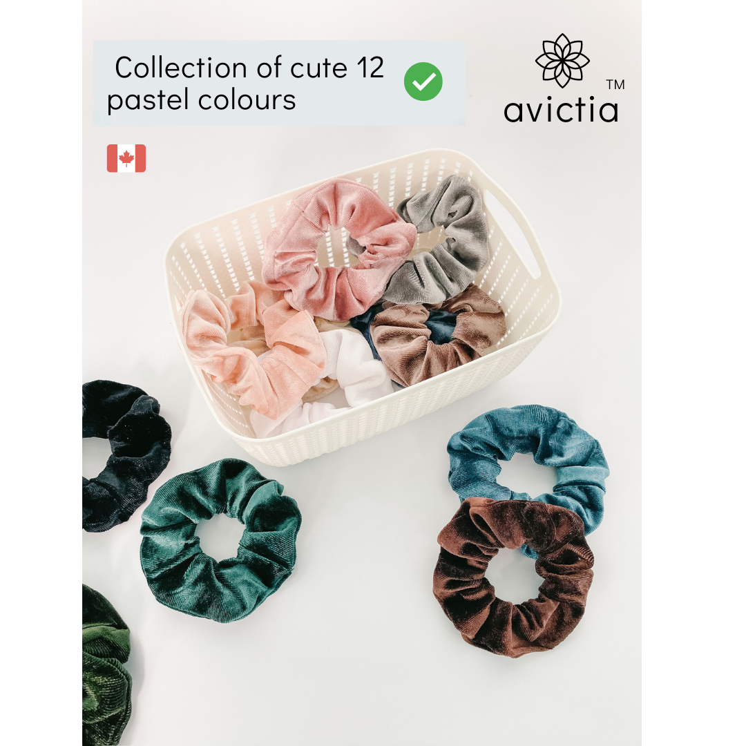 Set of 12 Velvet Scrunchies