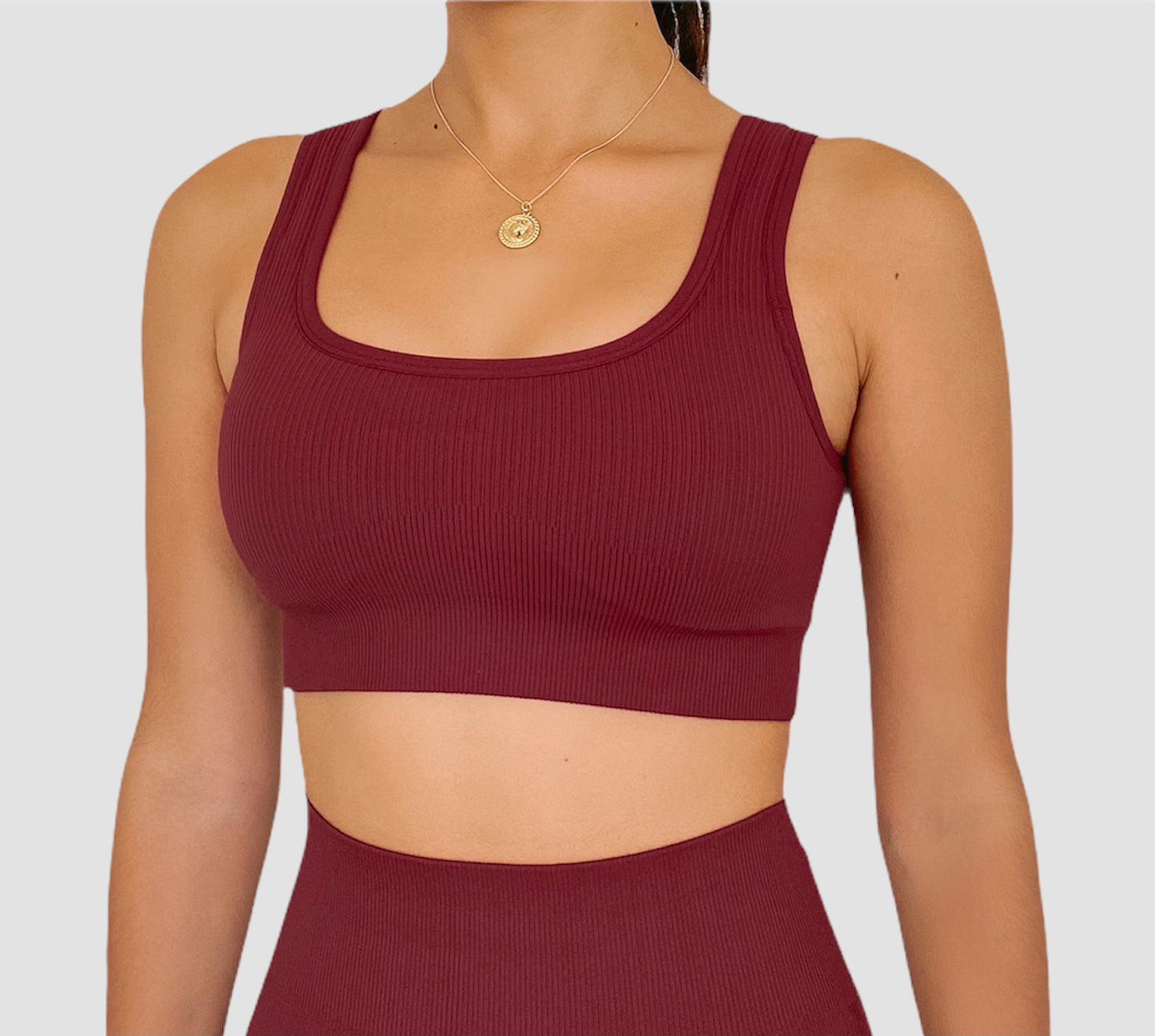 MAROON SEAMLESS TOP - Ribbed Collection