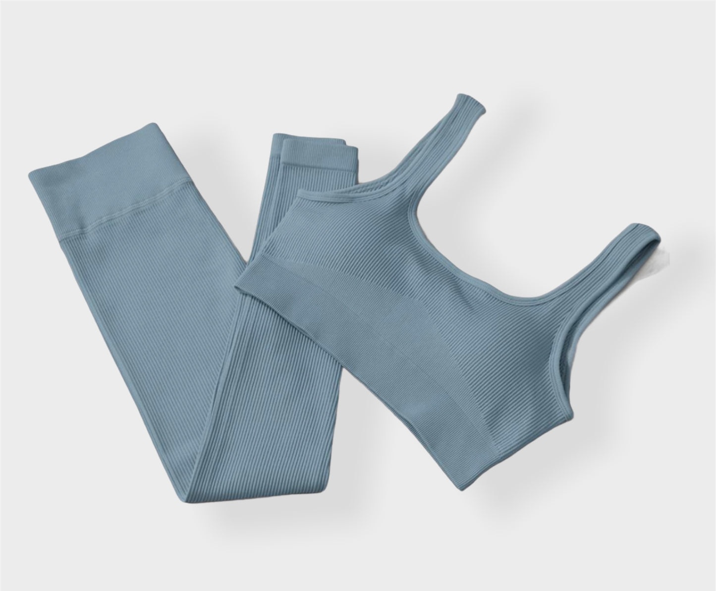 TEAL SET (Leggings + Top) Ribbed Collection