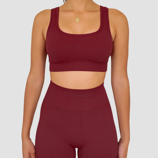 MAROON SET (Shorts & Top) Ribbed Collection
