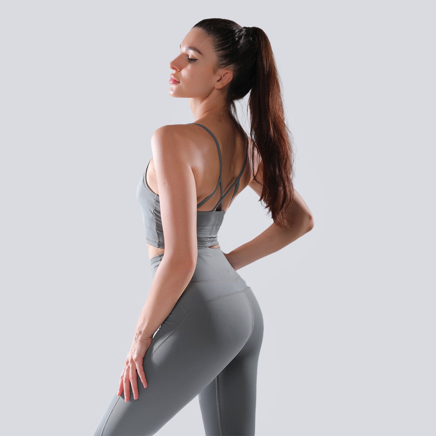 MOON GREY DOUBLE-LAYERED TOP  - Neutral Collection