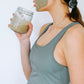MOON GREY DOUBLE-LAYERED TOP  - Neutral Collection