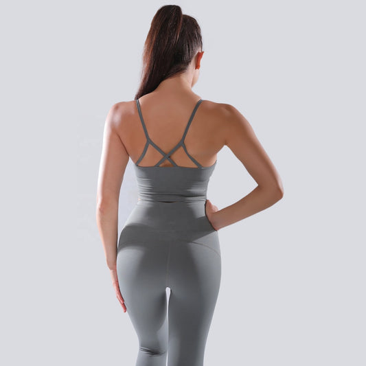 MOON GREY DOUBLE-LAYERED TOP  - Neutral Collection
