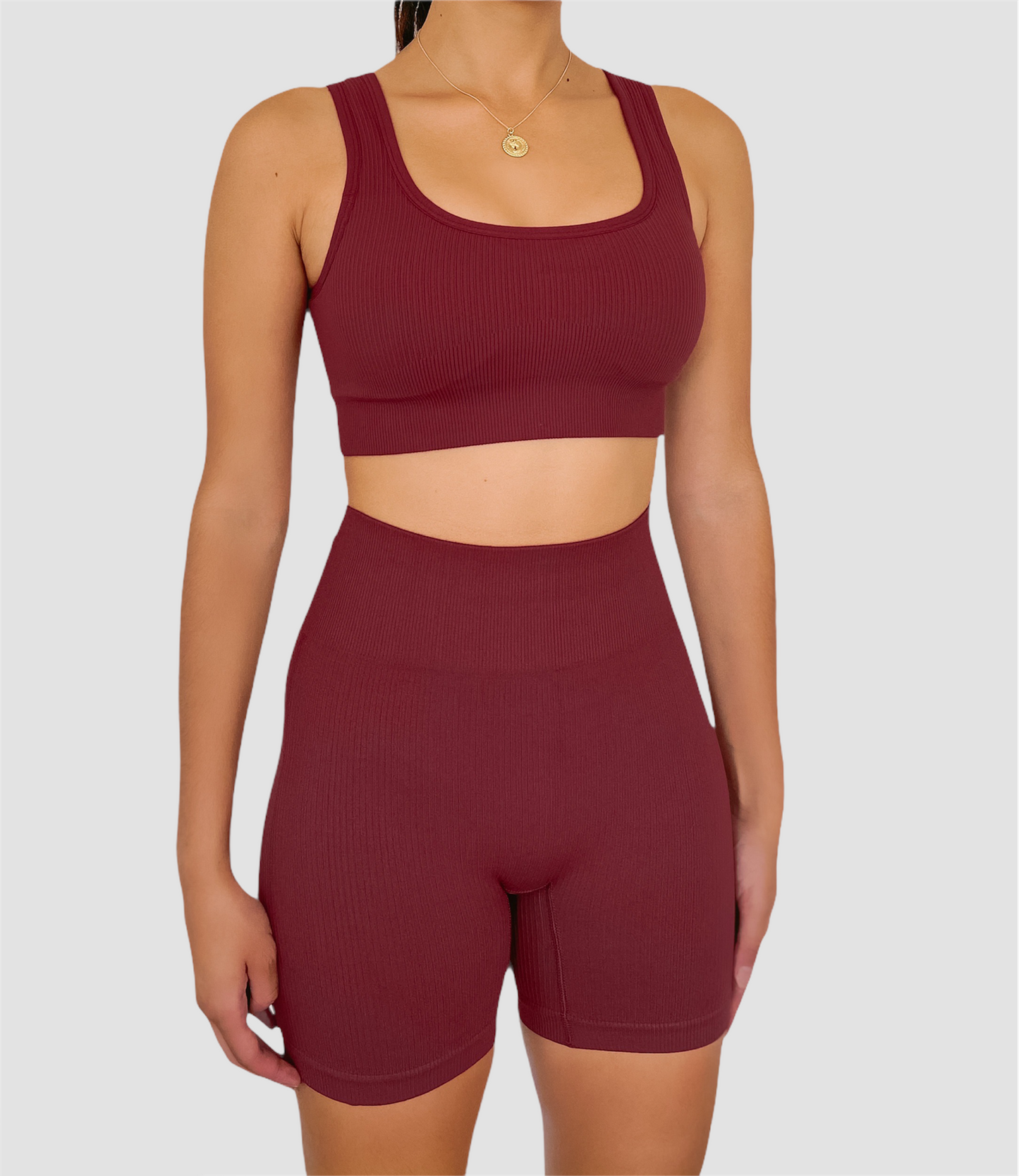 MAROON SHORTS - Ribbed Collection