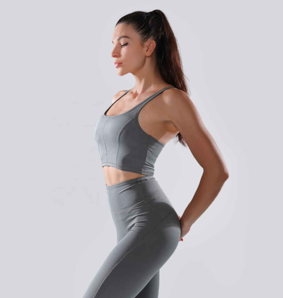 MOON GREY DOUBLE-LAYERED TOP  - Neutral Collection