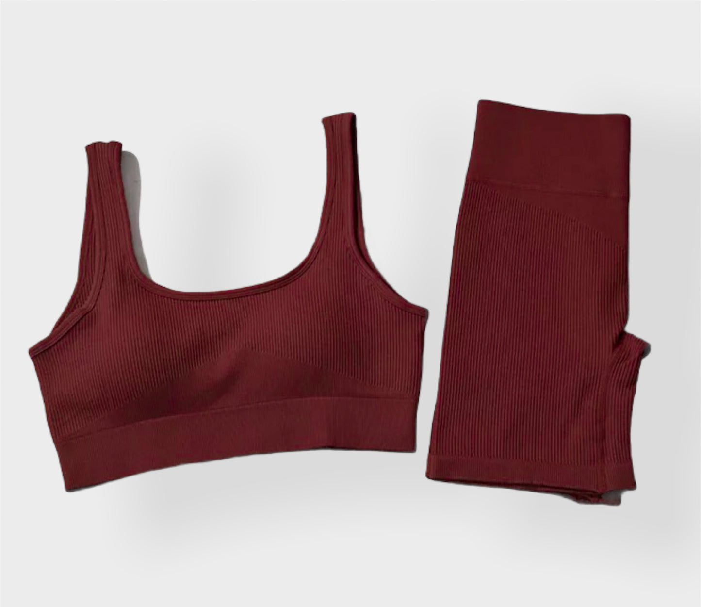 MAROON SET (Shorts & Top) Ribbed Collection