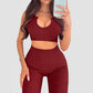 MAROON SET (Leggings + Vest) Ribbed Collection