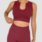 MAROON SET (Leggings + Vest) Ribbed Collection