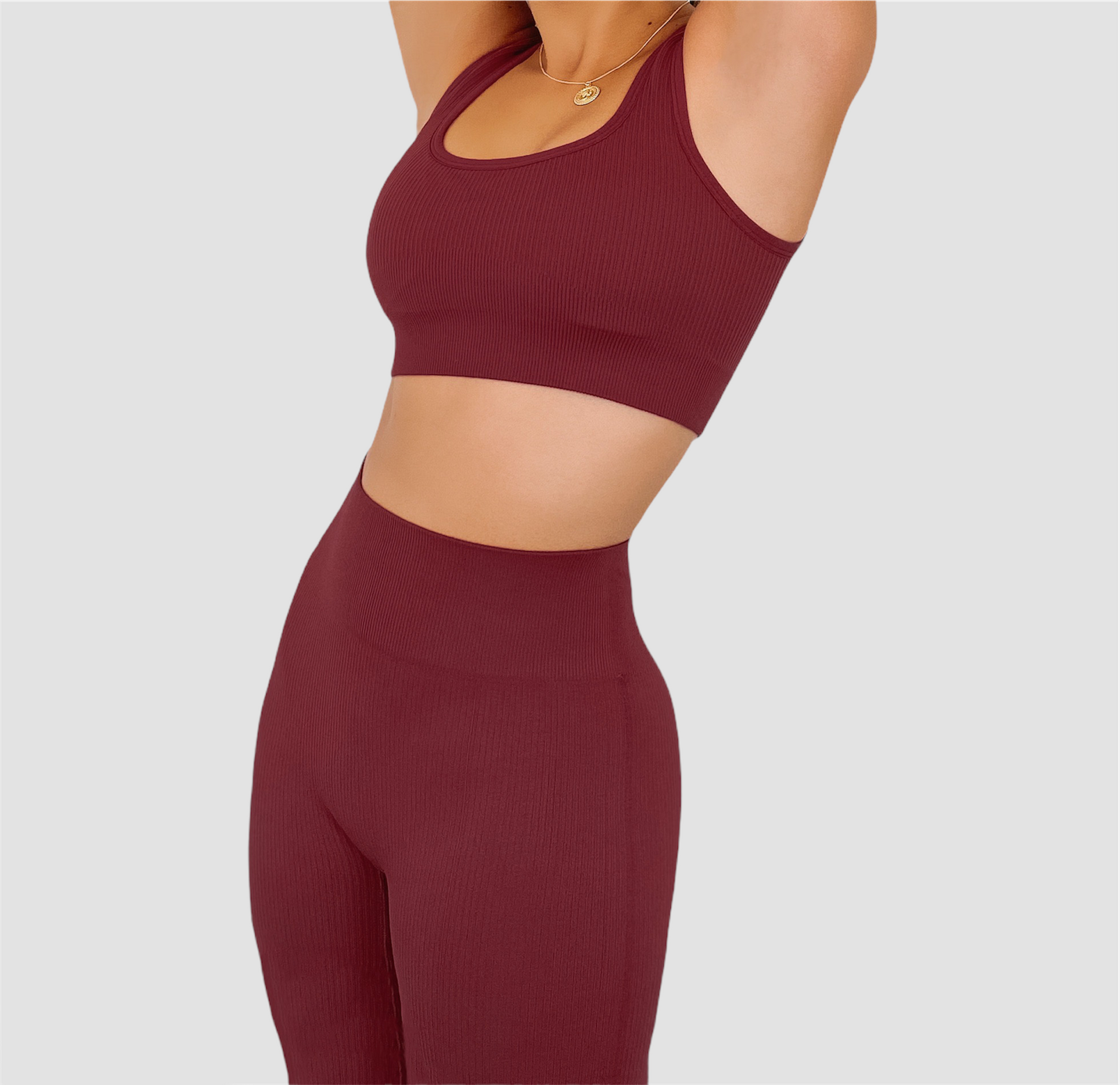 MAROON SEAMLESS LEGGINGS - Ribbed Collection – avictia